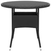 Schwarz 3-teiliges Bistro-Set Gentilia (Polyrattan und gehärtetes Glas)