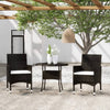 Schwarz 3-teiliges Bistro-Set Gentilia (Polyrattan und gehärtetes Glas)
