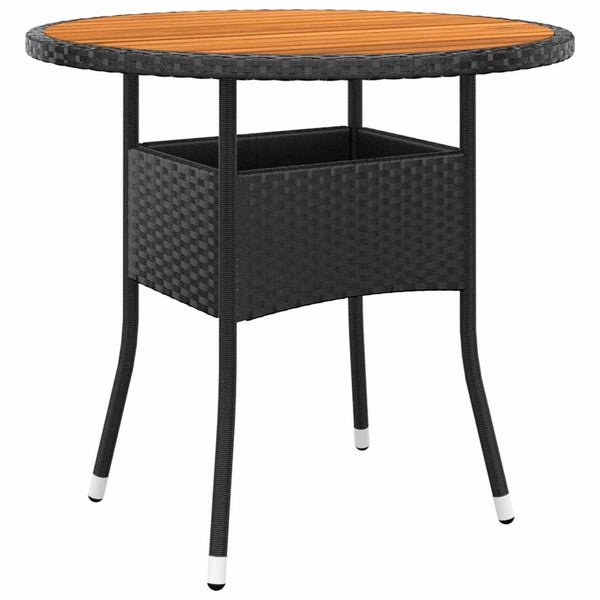 Musta 3-osainen bistrosarja Cherrie (ulos polyrottinki ja puu)