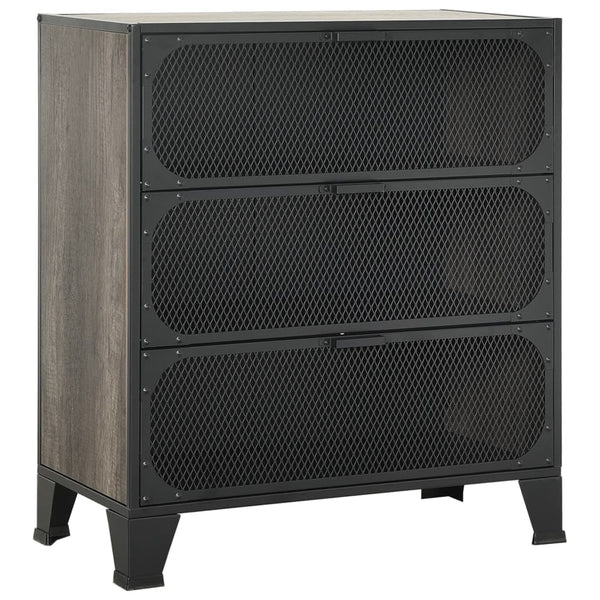 Harmaa säilytyskaapit Debby 72x36x82cm (2 kpl, metalli ja mdf)