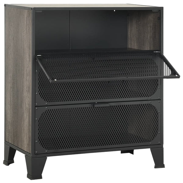 Harmaa säilytyskaapit Debby 72x36x82cm (2 kpl, metalli ja mdf)