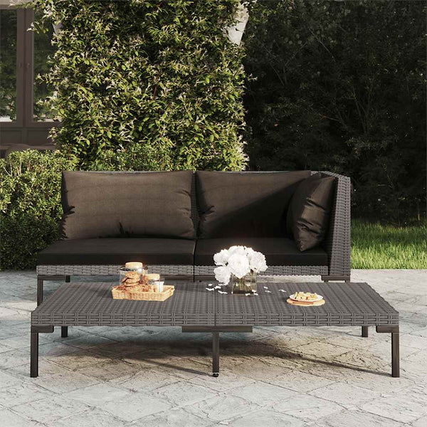 Gartensofa mit Kissen Gioconda (halbrundes Polyrattan)