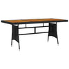 Gartentisch schwarz Mocanu 160x70x72cm (Polyrattan und Akazienholz)