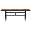 Gartentisch schwarz Mocanu 160x70x72cm (Polyrattan und Akazienholz)