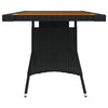 Gartentisch schwarz Mocanu 160x70x72cm (Polyrattan und Akazienholz)