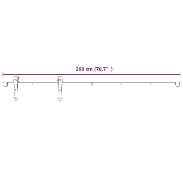 Weißes Schiebetür-Montageset Curghel 200cm (Stahl)