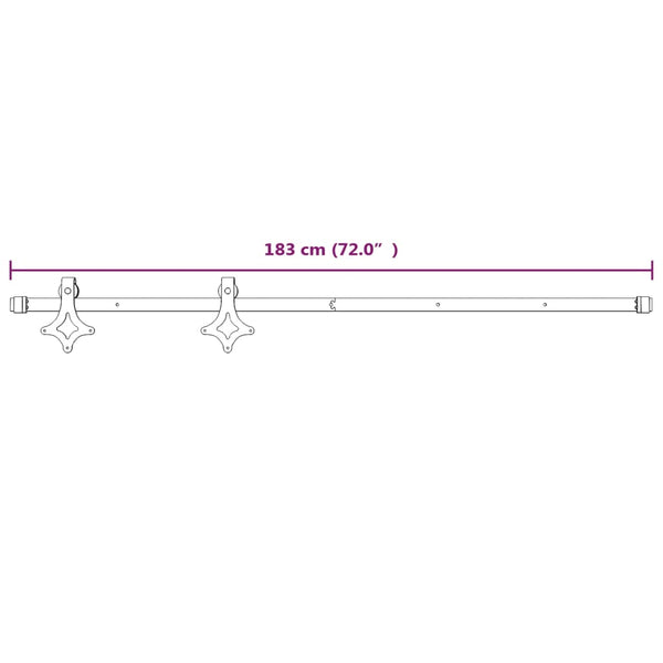 Weißes Schiebetür-Beschlagset Pahonia 183cm (Stahl)