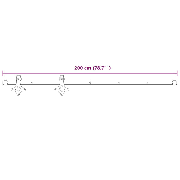 Weißes Schiebetür-Montageset Pahonia 200cm (Stahl)