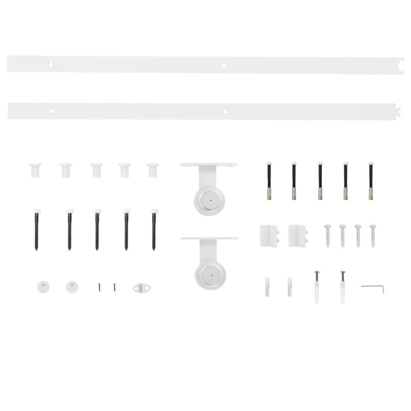 Weißes Schiebetürbeschlag-Set Nichiforos 183cm (Stahl)
