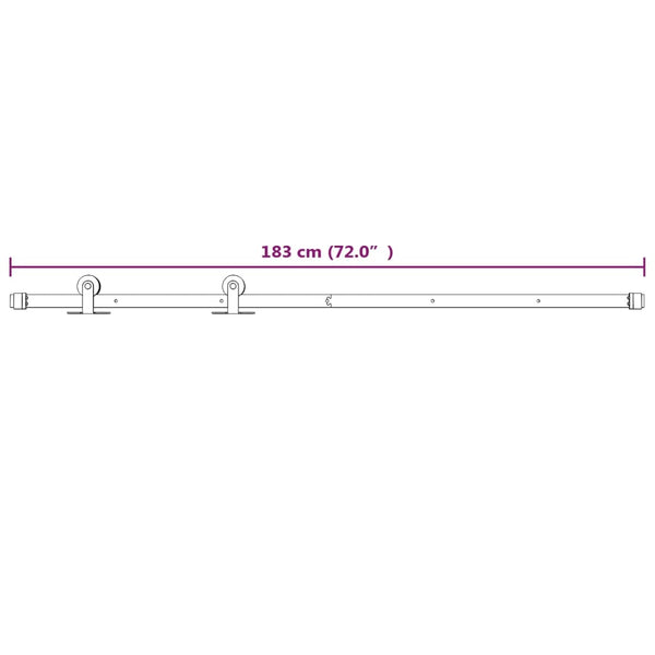 Weißes Schiebetürbeschlag-Set Nichiforos 183cm (Stahl)
