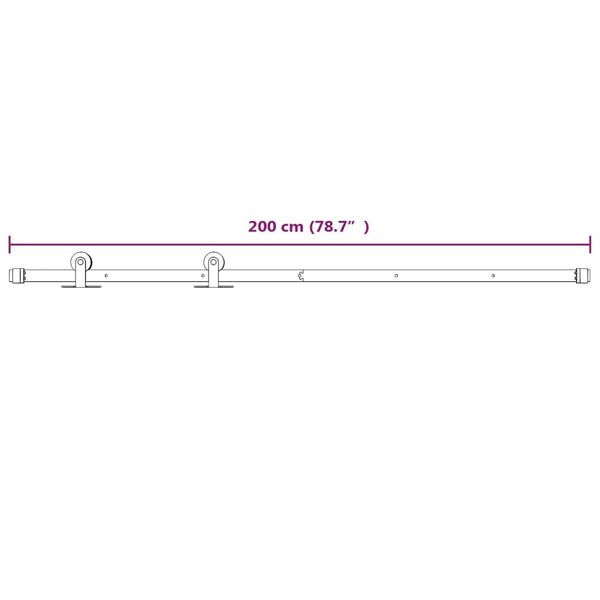 Weißes Schiebetür-Montageset Nichiforos 200cm (Stahl)