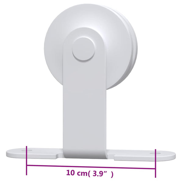 Weißes Schiebetür-Montageset Nichiforos 200cm (Stahl)