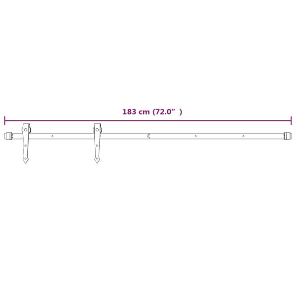 Curghel Schiebetürbeschlag weiß 183 cm (Stahl)