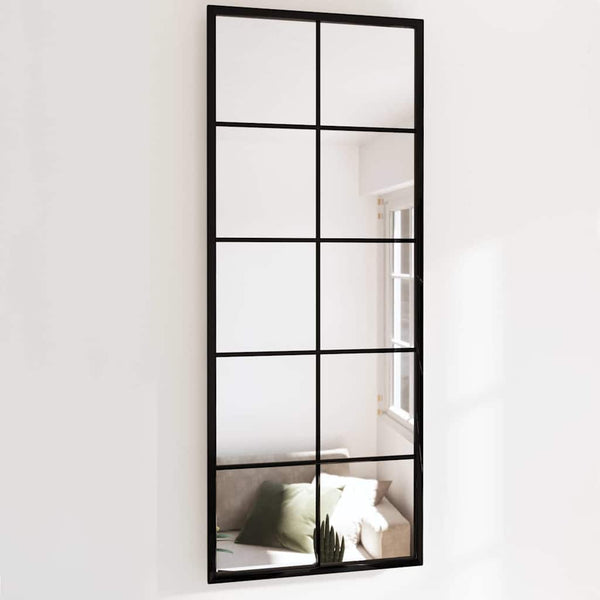 Puggioli Wandspiegel Schwarz 100x40cm (2 Stück Metall)