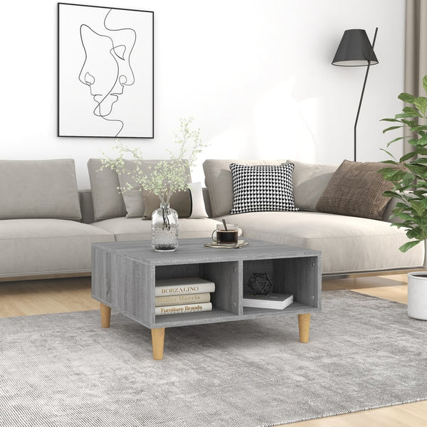 Grauer Couchtisch Afini 60x60x30cm (Spanplatte)