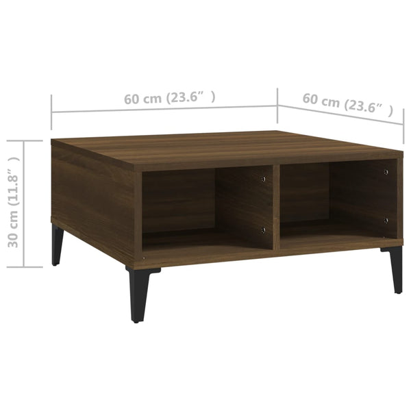Brauner Couchtisch Julia 60x60x30cm (Spanplatte)