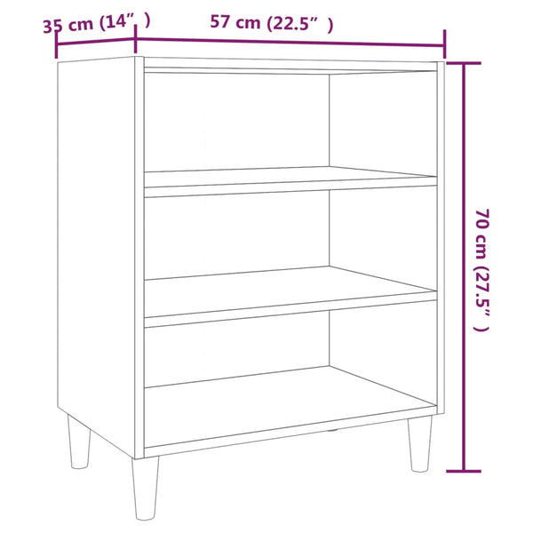Graues Emmanoil Sideboard 57x35x70cm (Holz)