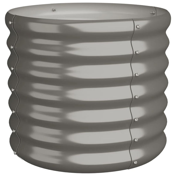 Grauer Garten-Blumenkasten Aza 40x40x36cm (pulverbeschichteter Stahl)