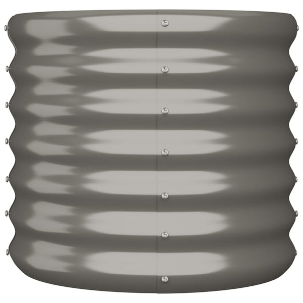 Grauer Garten-Blumenkasten Aza 40x40x36cm (pulverbeschichteter Stahl)