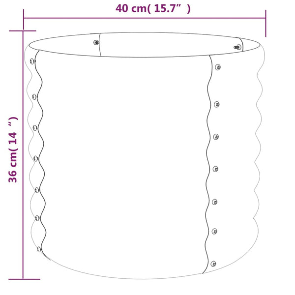 Grauer Garten-Blumenkasten Aza 40x40x36cm (pulverbeschichteter Stahl)