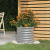 Silbernes Garten-Pflanzgefäß Aza 40x40x36cm (pulverbeschichteter Stahl)