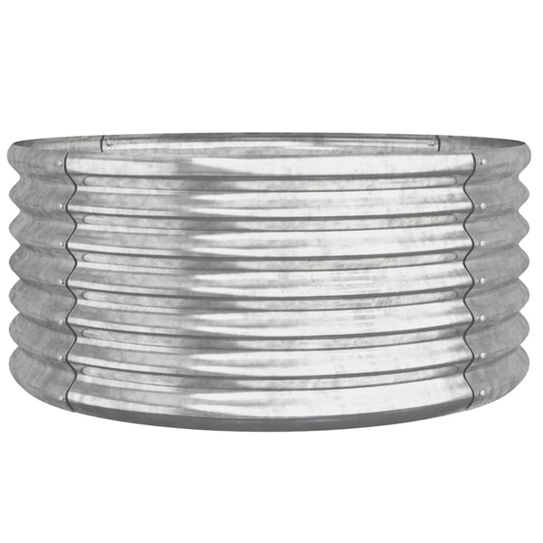 Silbernes Gartenhochbeet Aza 80x80x36cm (pulverbeschichteter Stahl)