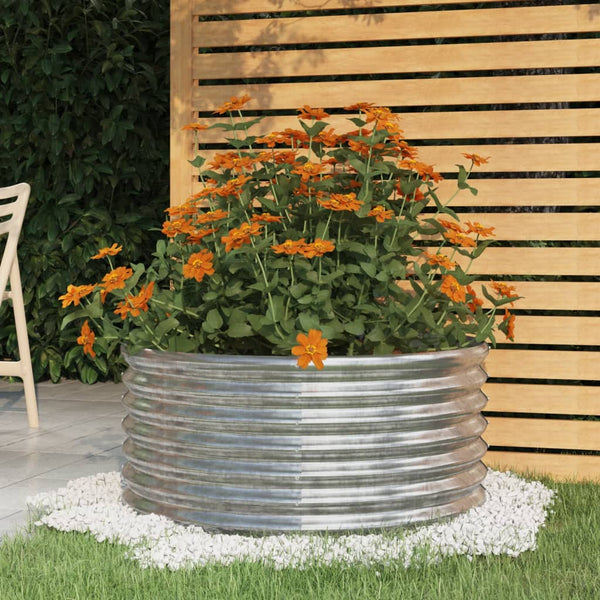 Silbernes Gartenhochbeet Aza 80x80x36cm (pulverbeschichteter Stahl)