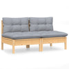 Graues Gartensofa Talen (2-Sitzer, Kissen Kiefer)