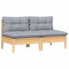 Graues Gartensofa Talen (2-Sitzer, Kissen Kiefer)