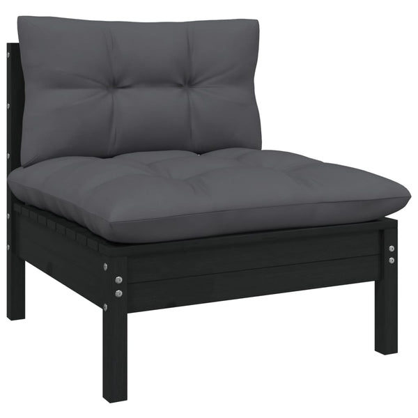 3-teiliges Gartensofa-Set Rosca Anthrazit (Kissen Kiefer)