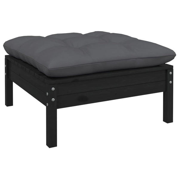 3-teiliges Gartensofa-Set Rosca Anthrazit (Kissen Kiefer)
