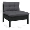 3-teiliges Gartensofa-Set Rosca Anthrazit (Kissen Kiefer)