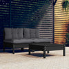 3-teiliges Gartensofa-Set Rosca Anthrazit (Kissen Kiefer)