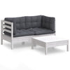 Arteia 3-teiliges Lounge-Set Antrazit (Kissen Kiefer)