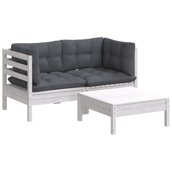 Arteia 3-teiliges Lounge-Set Antrazit (Kissen Kiefer)