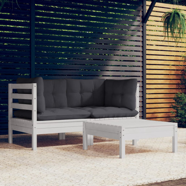 Arteia 3-teiliges Lounge-Set Antrazit (Kissen Kiefer)