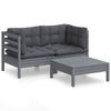 3-teiliges Loungeset Arteia anthrazit (Kissen Kiefer)
