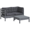 3-teiliges Loungeset Arteia anthrazit (Kissen Kiefer)