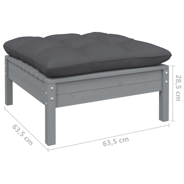 3-teiliges Loungeset Arteia anthrazit (Kissen Kiefer)