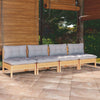 Graues Gartenset Mindi (4-Sitzer, Kissen Kiefer)