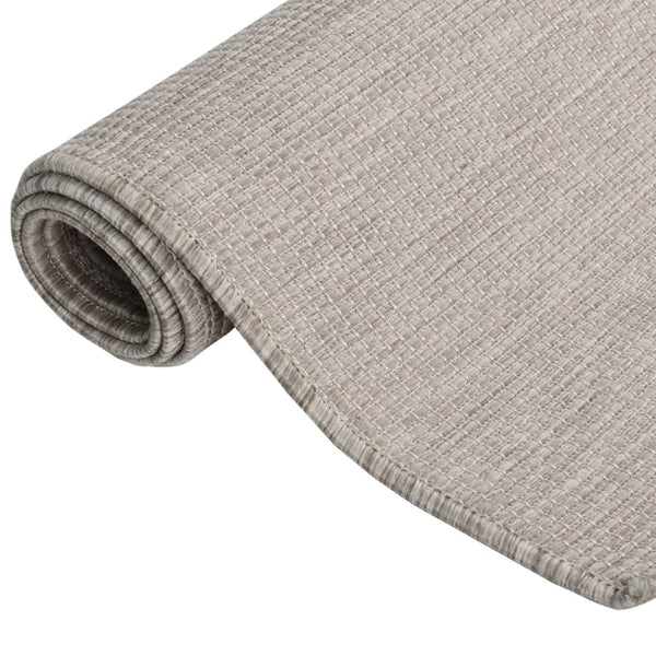 Graubrauner Outdoor-Teppich Flatweave Viland 140x200cm