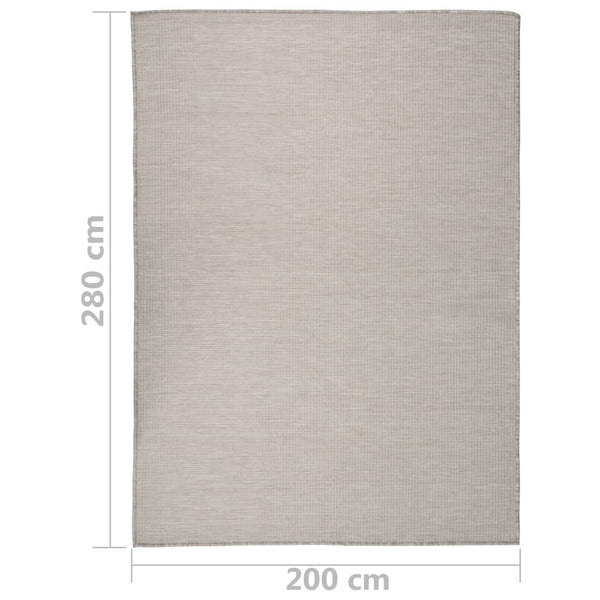 Graubrauner Outdoor-Teppich Flatweave Viland 200x280cm