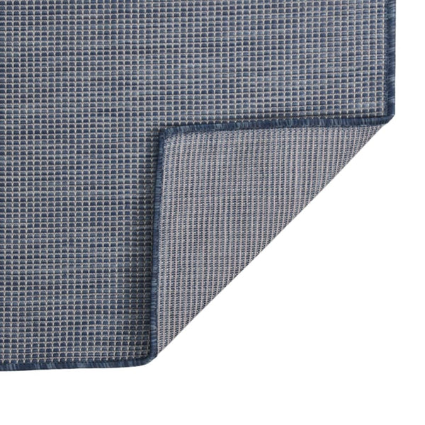 Blauer Outdoor-Teppich Flatweave Viland 80x250cm
