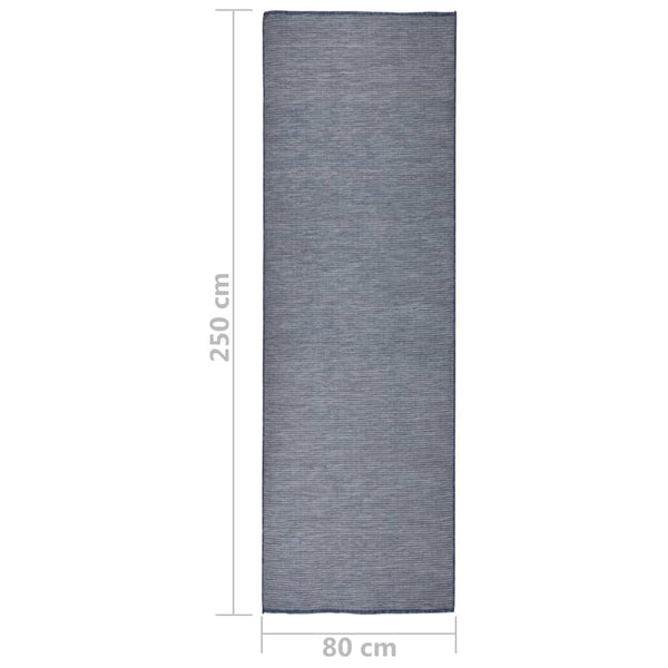 Blauer Outdoor-Teppich Flatweave Viland 80x250cm