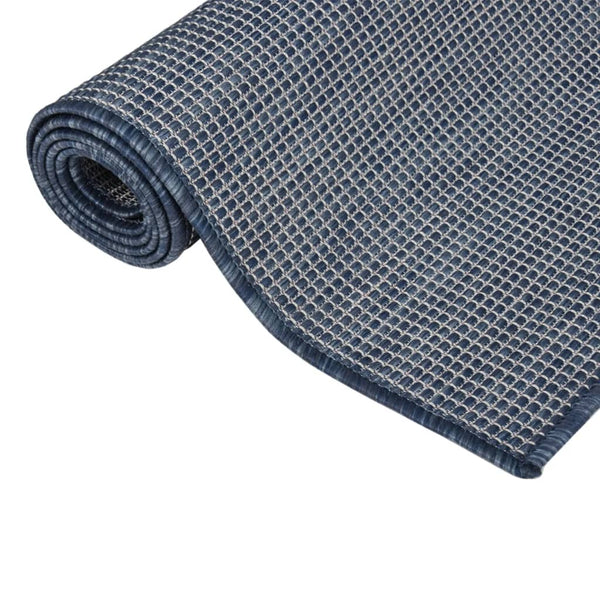 Blauer Outdoor-Teppich Flatweave Viland 120x170cm