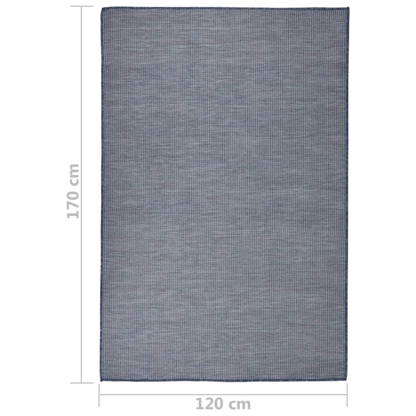 Blauer Outdoor-Teppich Flatweave Viland 120x170cm
