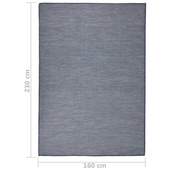 Sininen ulkomatto flatweave Viland 160x230cm