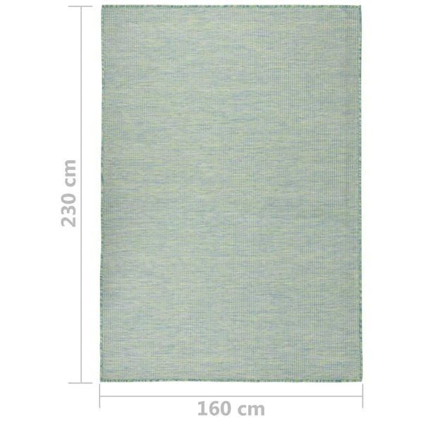 Türkiser Outdoorteppich Flatweave Viland 160x230cm