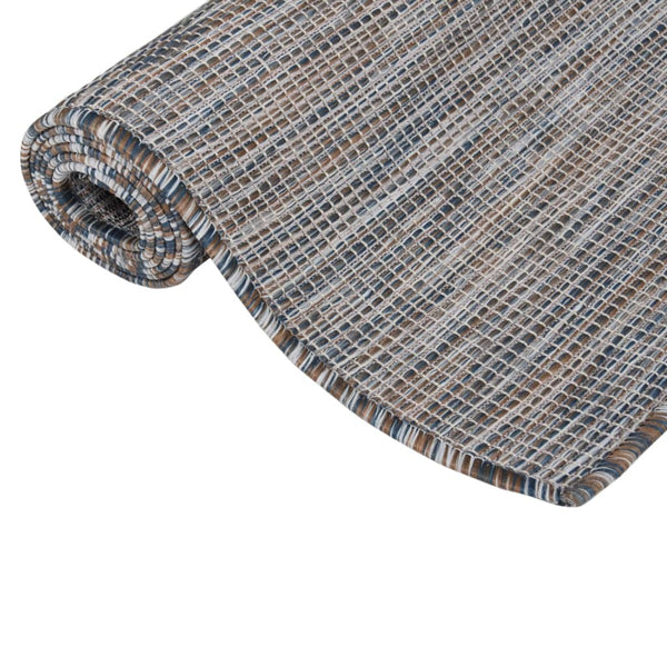 Brauner und blauer Outdoor-Teppich Flatweave Viland 160x230cm