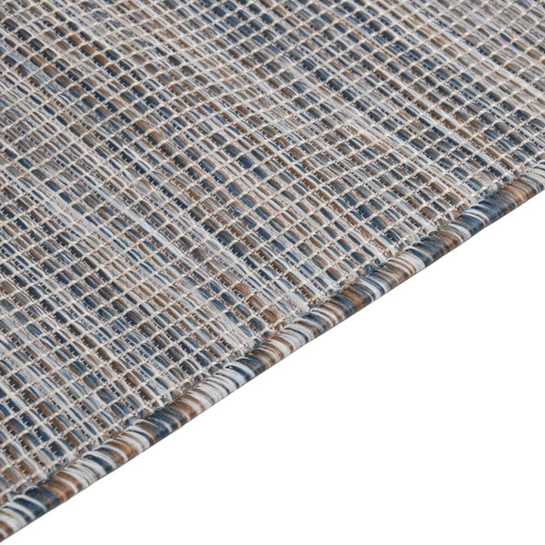 Brauner und blauer Outdoor-Teppich Flatweave Viland 160x230cm